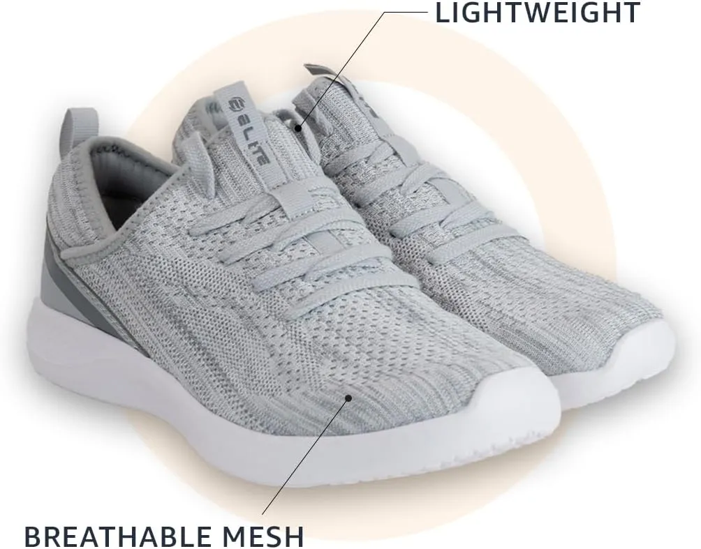 ELITE Womens Shoes | Black, Grey, or White Sneakers for Women | Fits Comfortably | Great for Standing, Walking, The Gym, and Exercising | Lightweight and Breathable