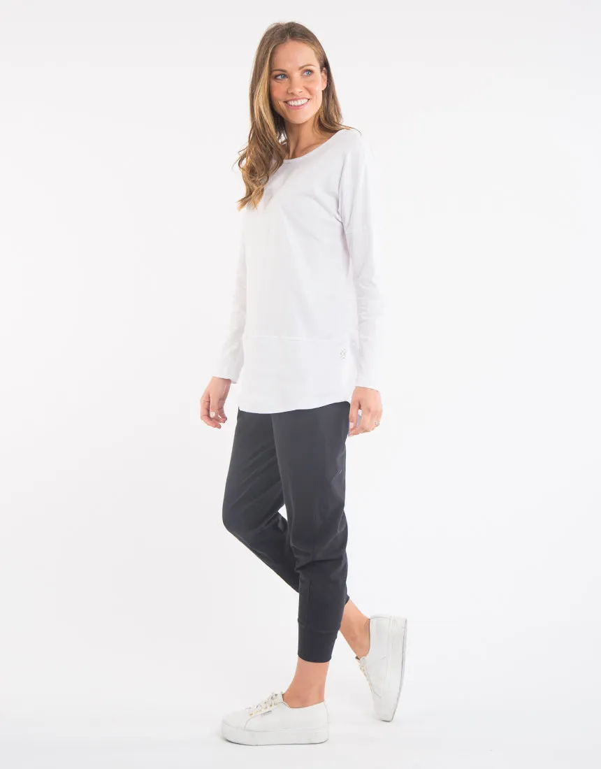 Fundamental Rib Long Sleeve Tee - White
