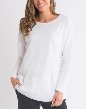 Fundamental Rib Long Sleeve Tee - White