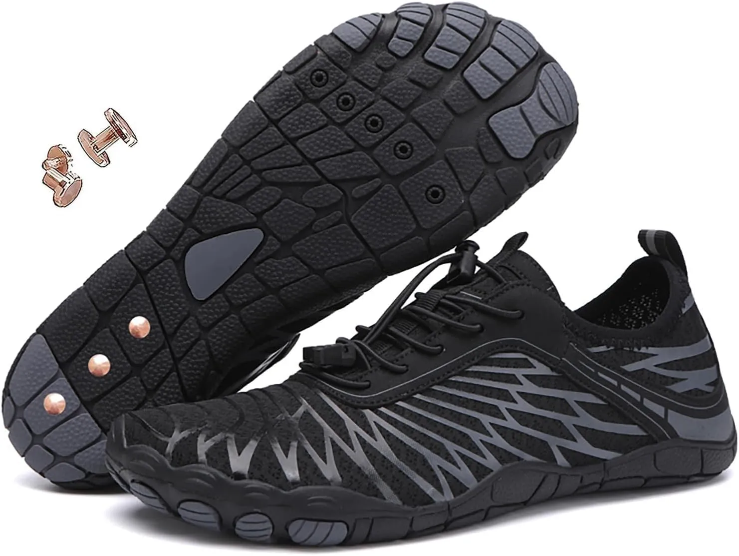 Grounding Shoes with Copper , Grounded Barefoot Footwear Shoes for Women Men, Waterproof Trail Running Healthy & Non-Slip