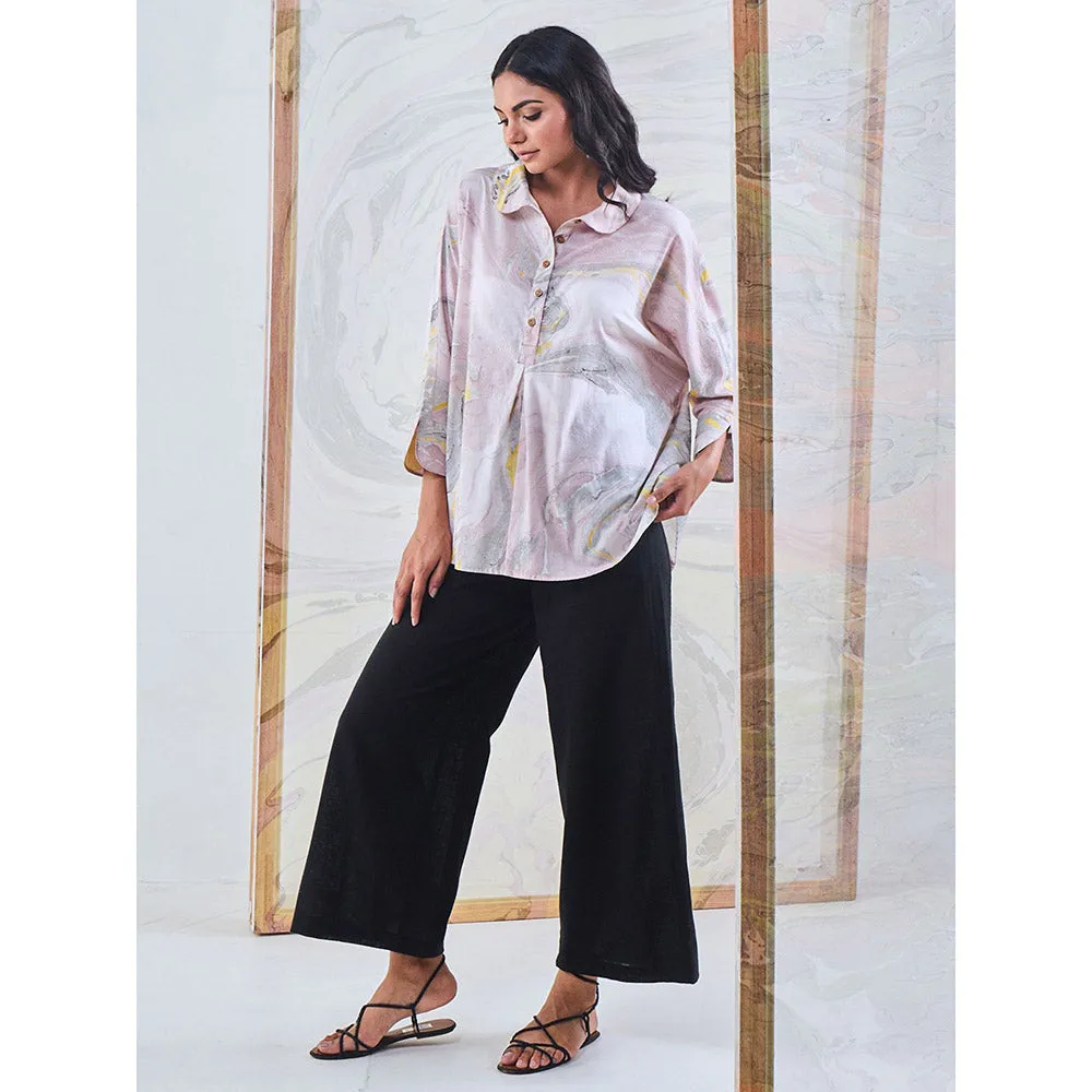 Gulaal Black Cotton Flared Pant