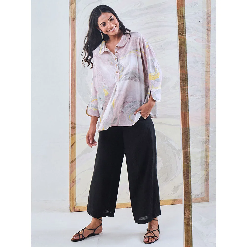 Gulaal Black Cotton Flared Pant