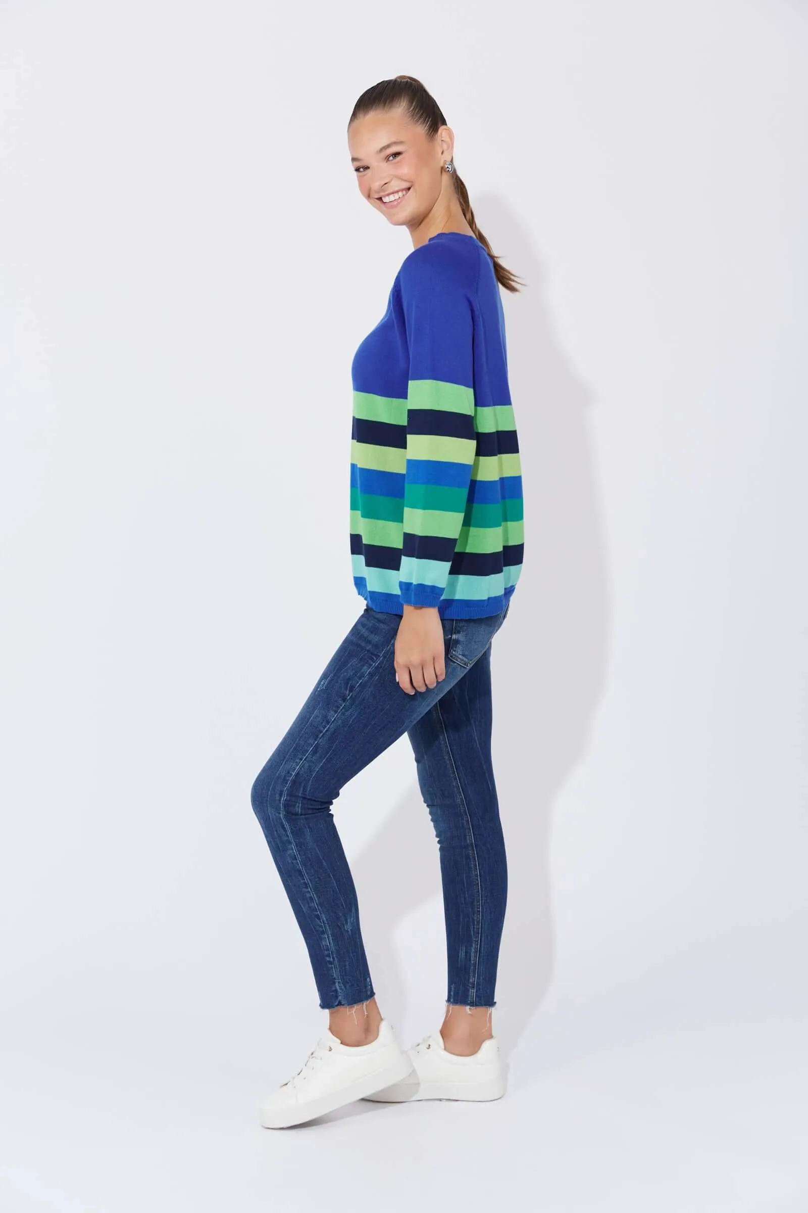 Haven Florida Stripe Jumper in Cobalt