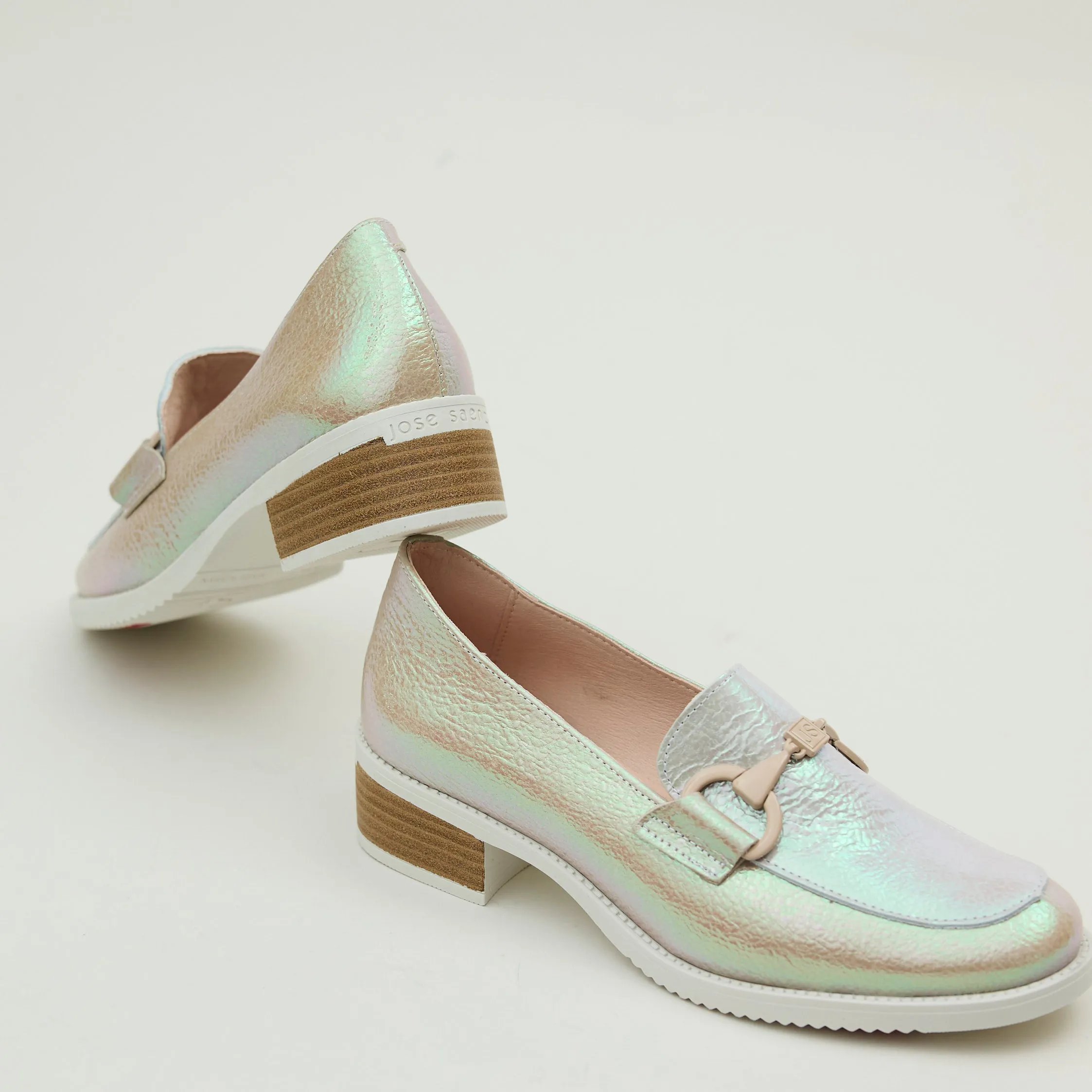 Jose Saenz Taupe Leather Loafers