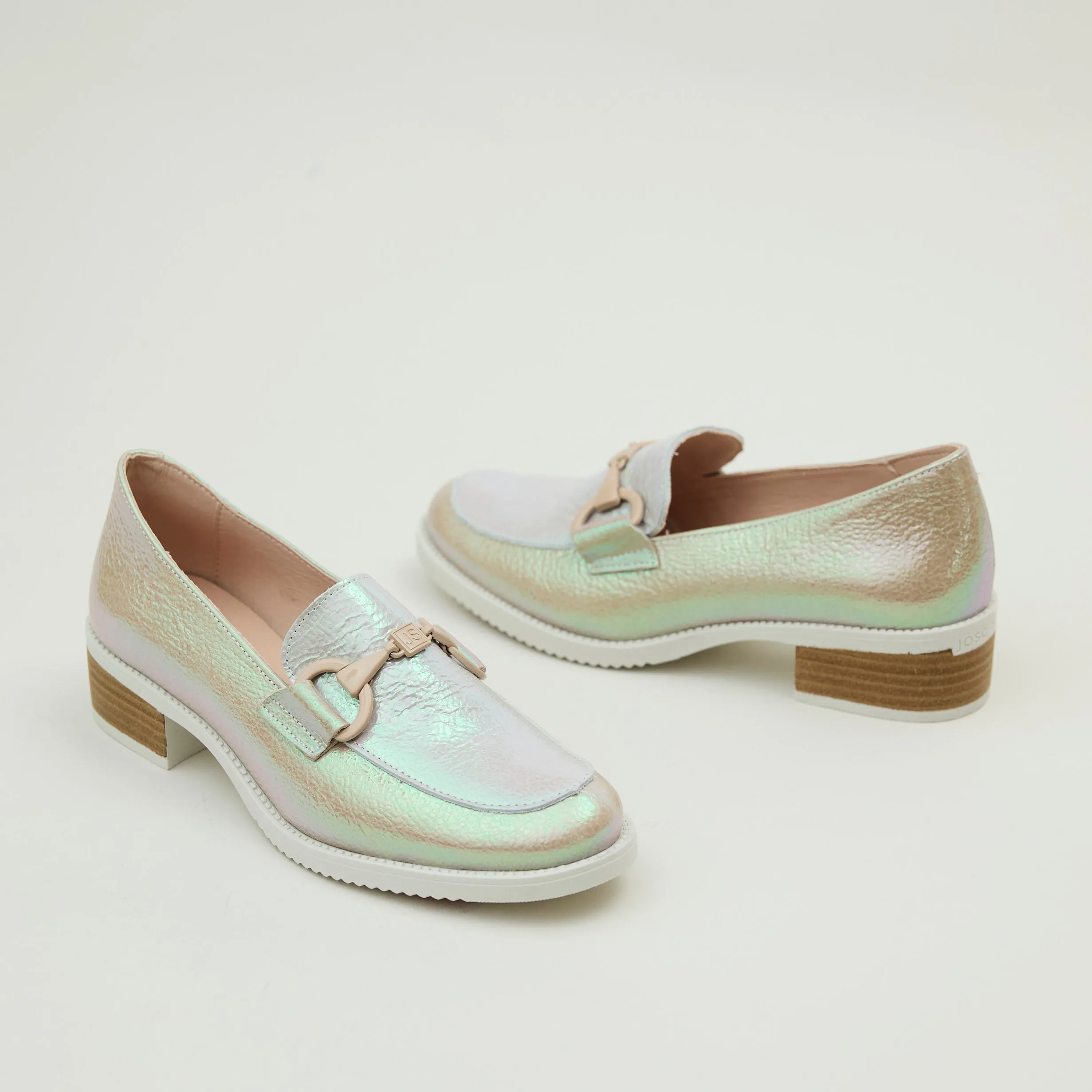 Jose Saenz Taupe Leather Loafers