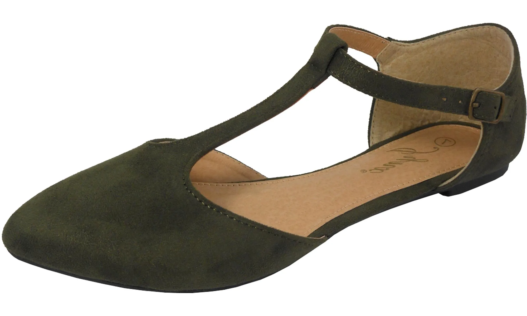 Jynx Women's Mary Jane T-Strap Pointed Toe Ballet Flat