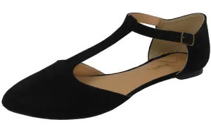 Jynx Women's Mary Jane T-Strap Pointed Toe Ballet Flat