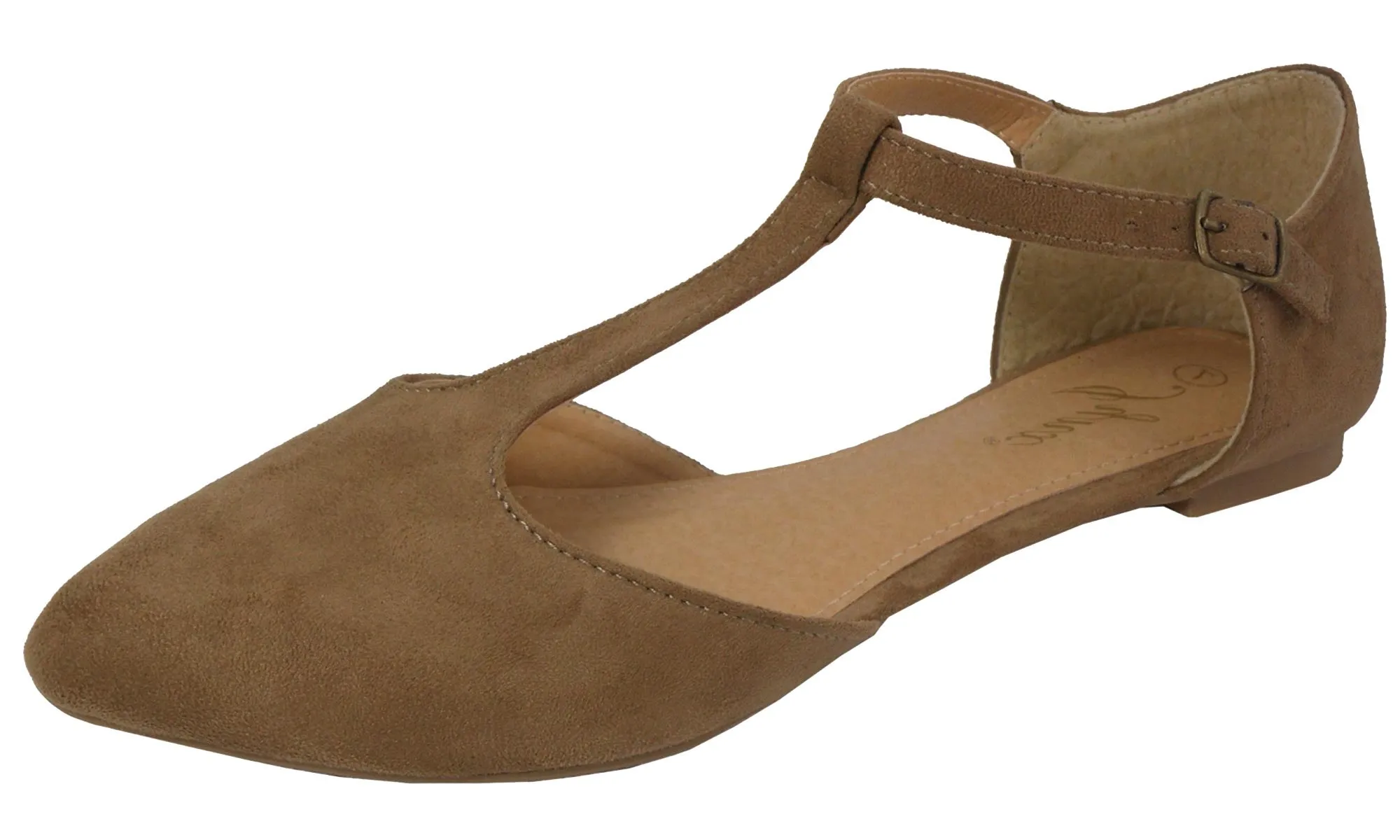 Jynx Women's Mary Jane T-Strap Pointed Toe Ballet Flat