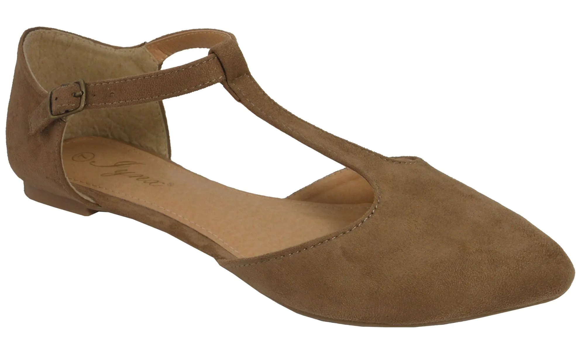 Jynx Women's Mary Jane T-Strap Pointed Toe Ballet Flat