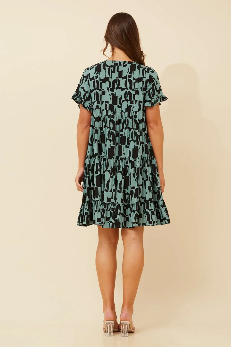 KELLY ABSTRACT BABYDOLL DRESS