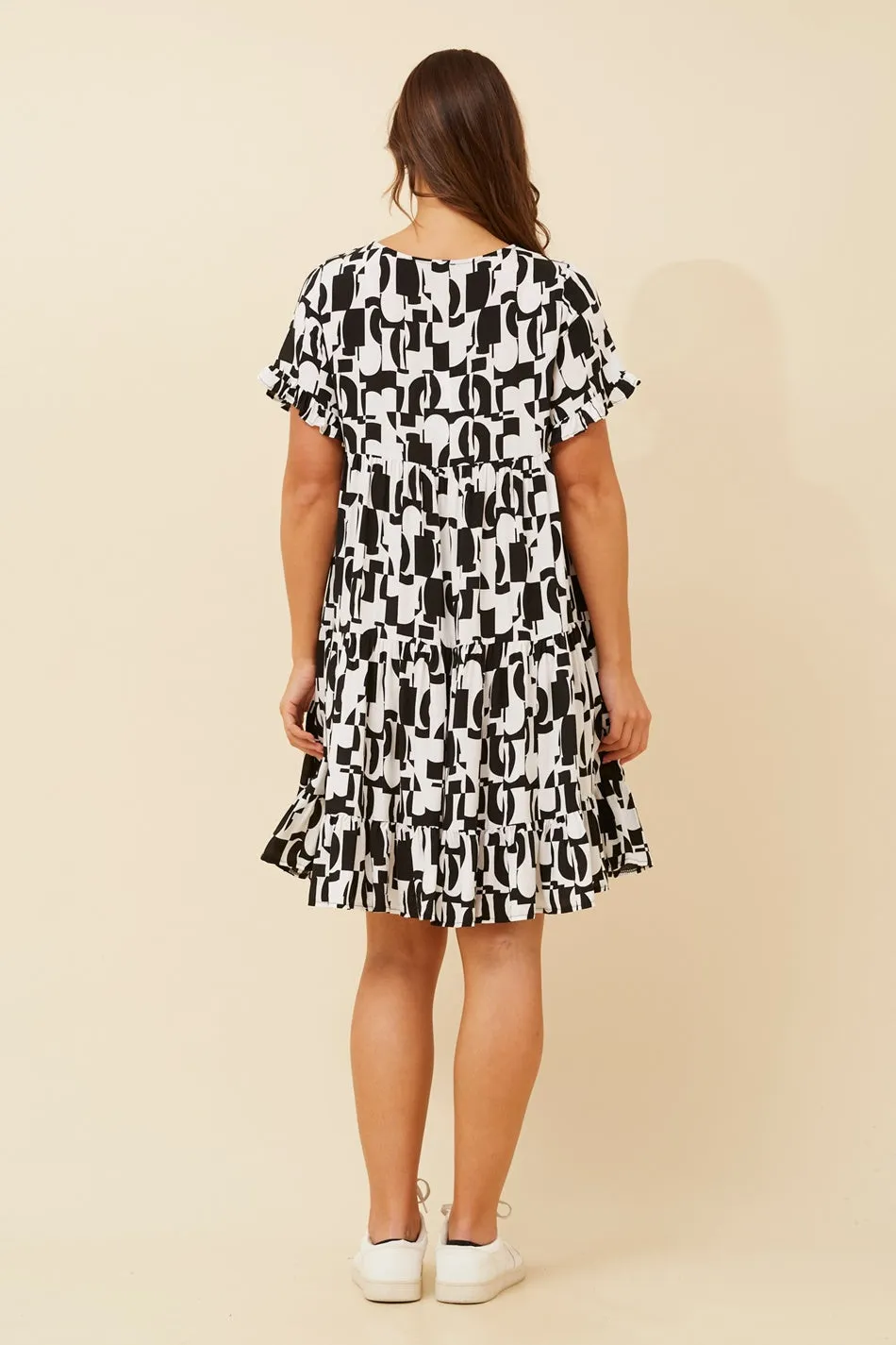 KELLY ABSTRACT BABYDOLL DRESS