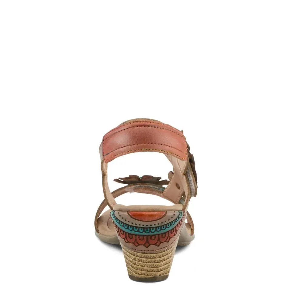 L'Artiste Women's Salira Heeled Sandals- Grey Multi