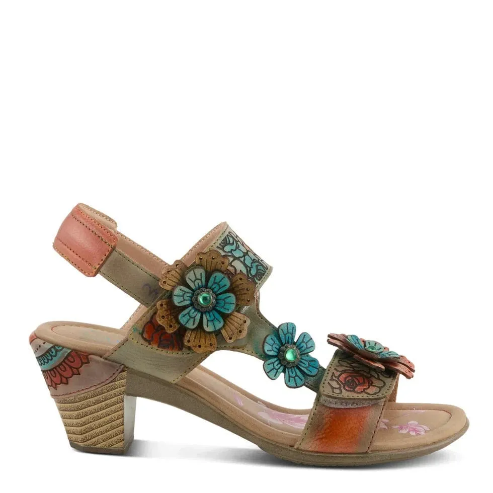 L'Artiste Women's Salira Heeled Sandals- Grey Multi