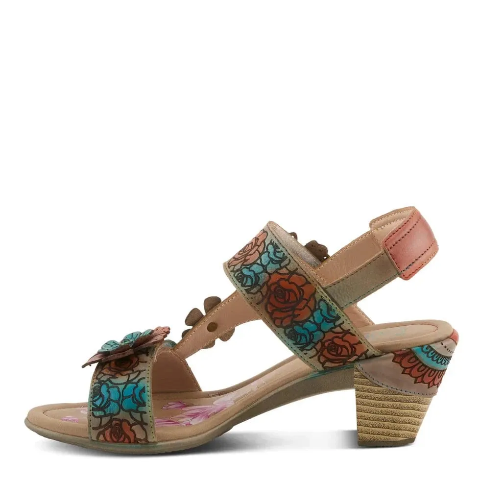 L'Artiste Women's Salira Heeled Sandals- Grey Multi
