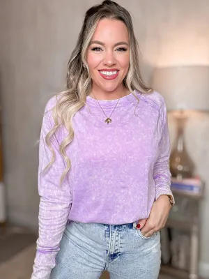 Lavender Haze Vintage Wash Long Sleeve Top