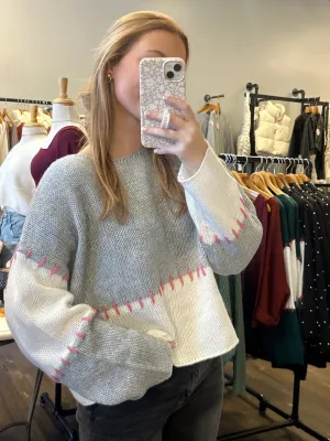 Little Love Sweater/ Grey/White