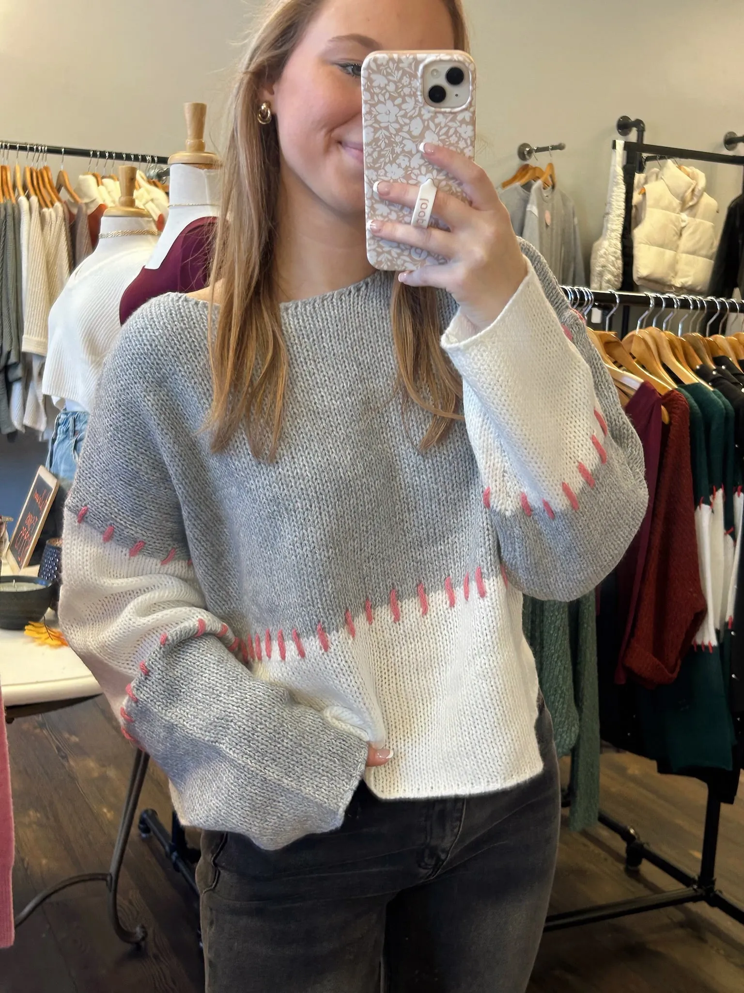 Little Love Sweater/ Grey/White