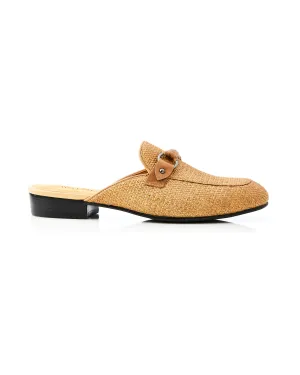 Lucy Raffia Slide Tan