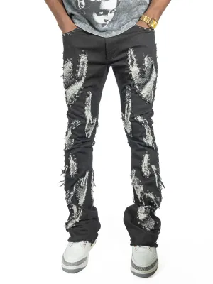 Makobi Jeans -Zerrelly Stacked Jeans - Black -  F1731