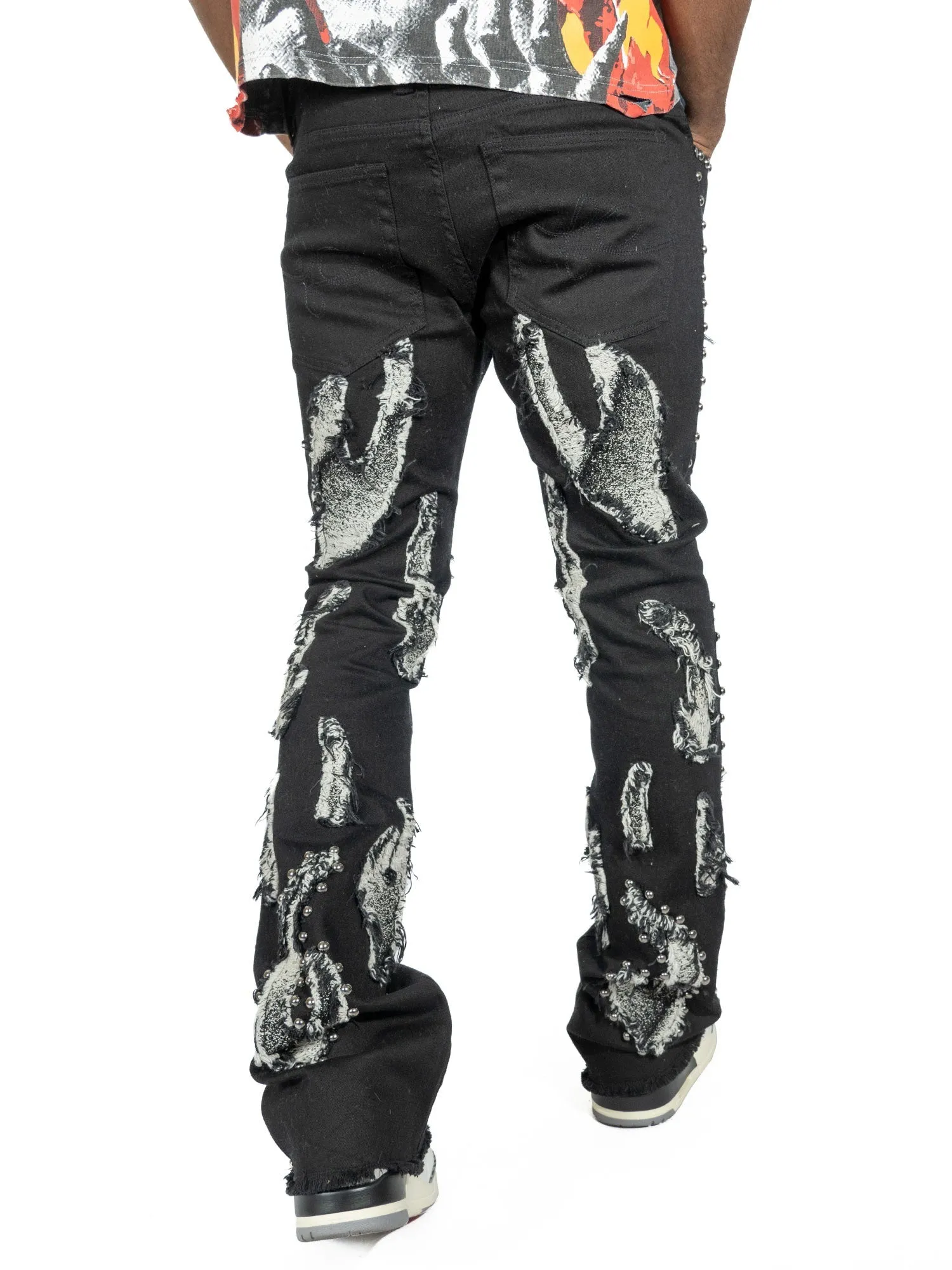 Makobi Jeans -Zerrelly Stacked Jeans - Black -  F1731