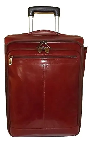 Mancini Leather 20" Carry-on Wheeled Laptop Business Case Luggage Cognac
