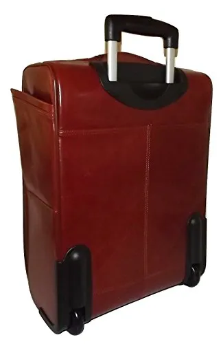 Mancini Leather 20" Carry-on Wheeled Laptop Business Case Luggage Cognac