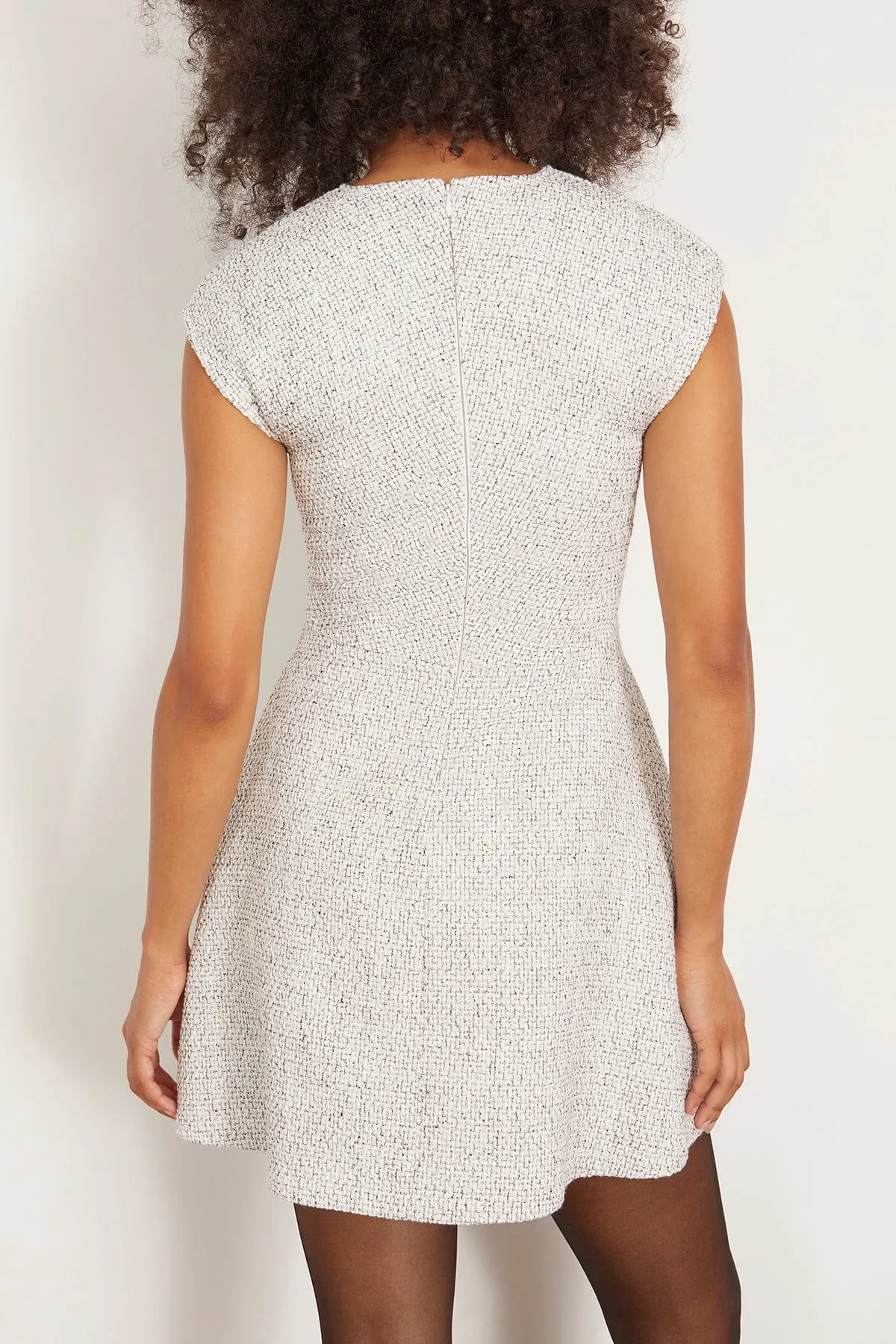 Manon Dress in Tweed Alabaster/Black