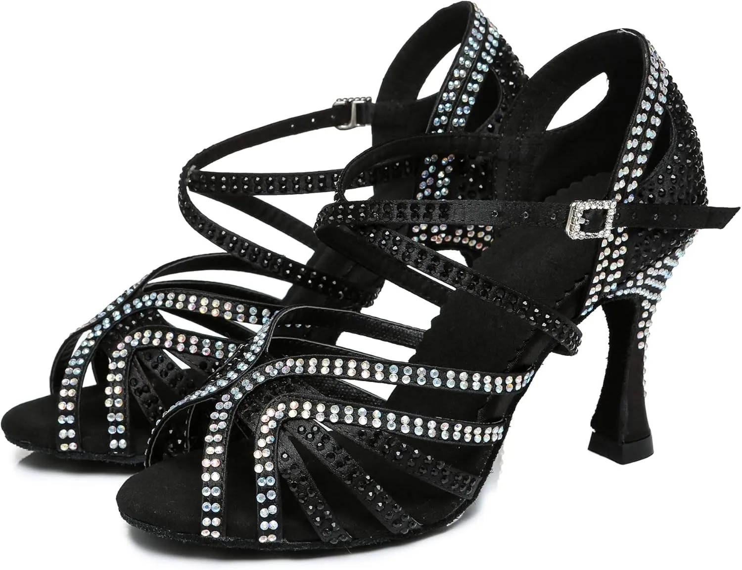 Minishion Ladies Dance Shoes Rhinestions Latin Dance Heels L450
