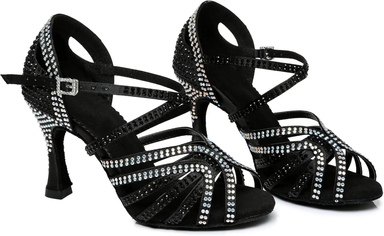 Minishion Ladies Dance Shoes Rhinestions Latin Dance Heels L450