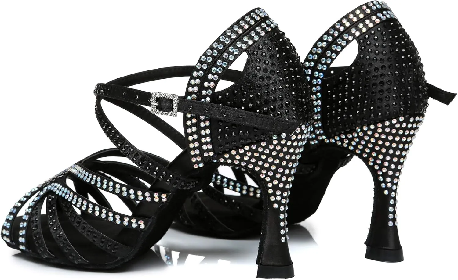 Minishion Ladies Dance Shoes Rhinestions Latin Dance Heels L450