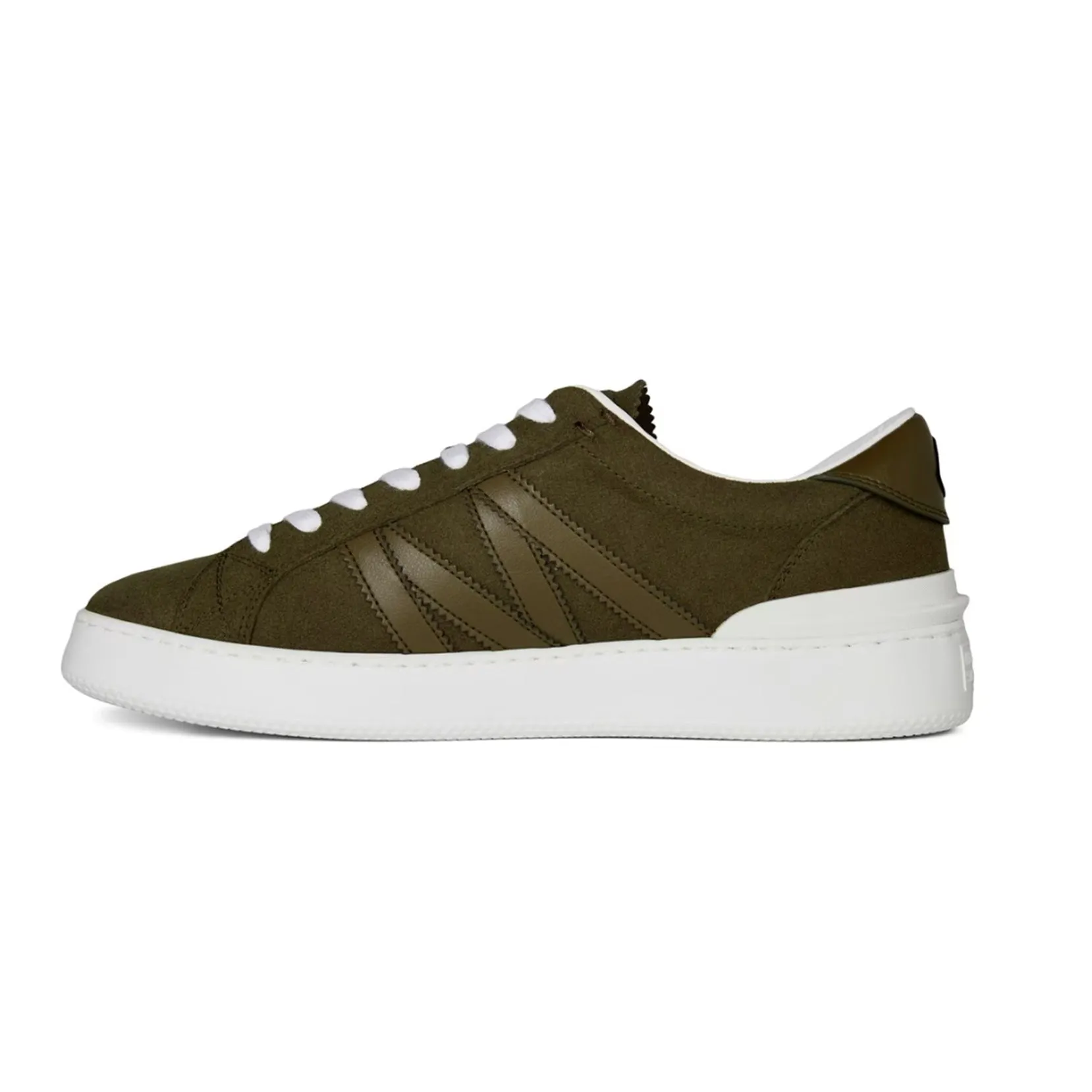 Monaco Suede Trainers Khaki / White