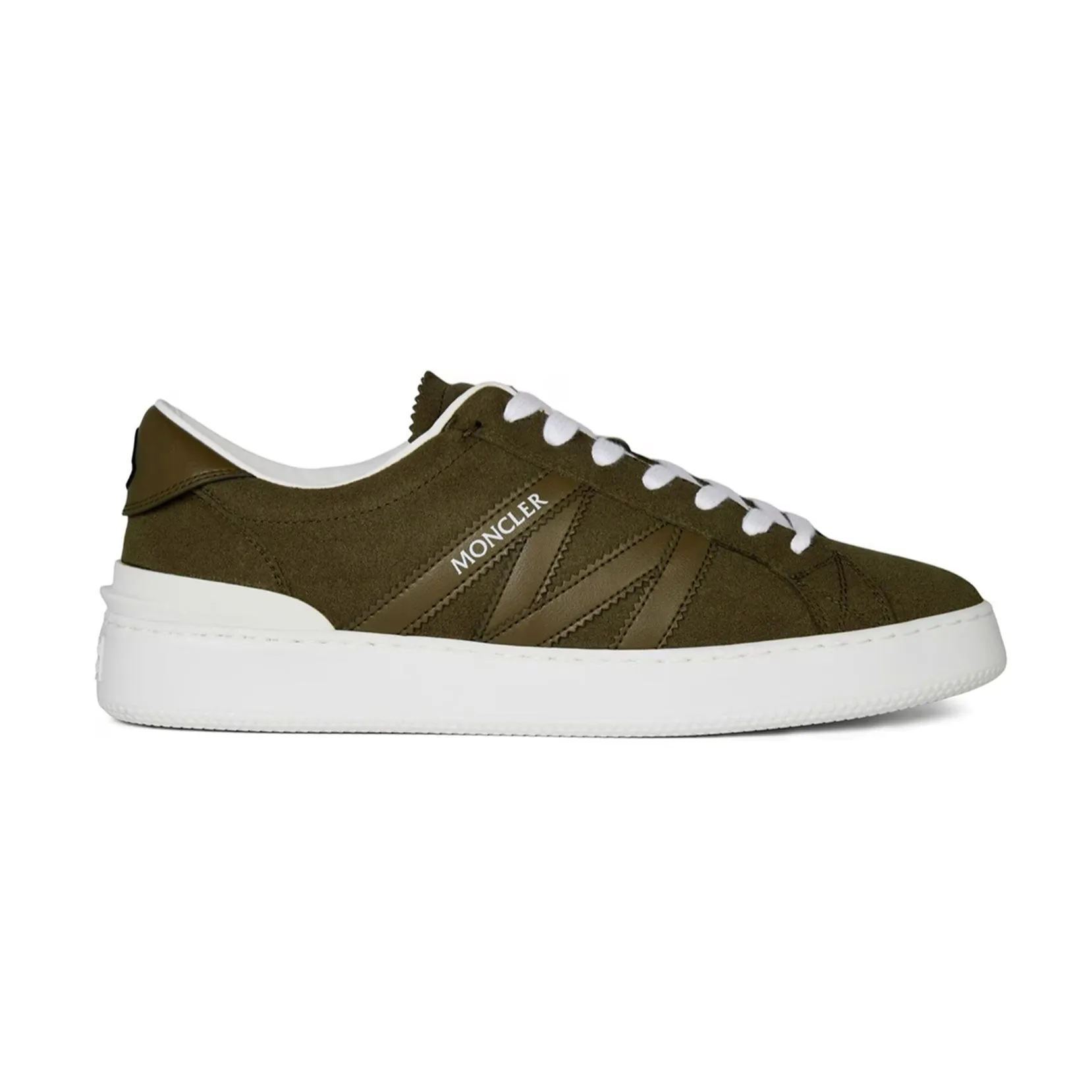 Monaco Suede Trainers Khaki / White