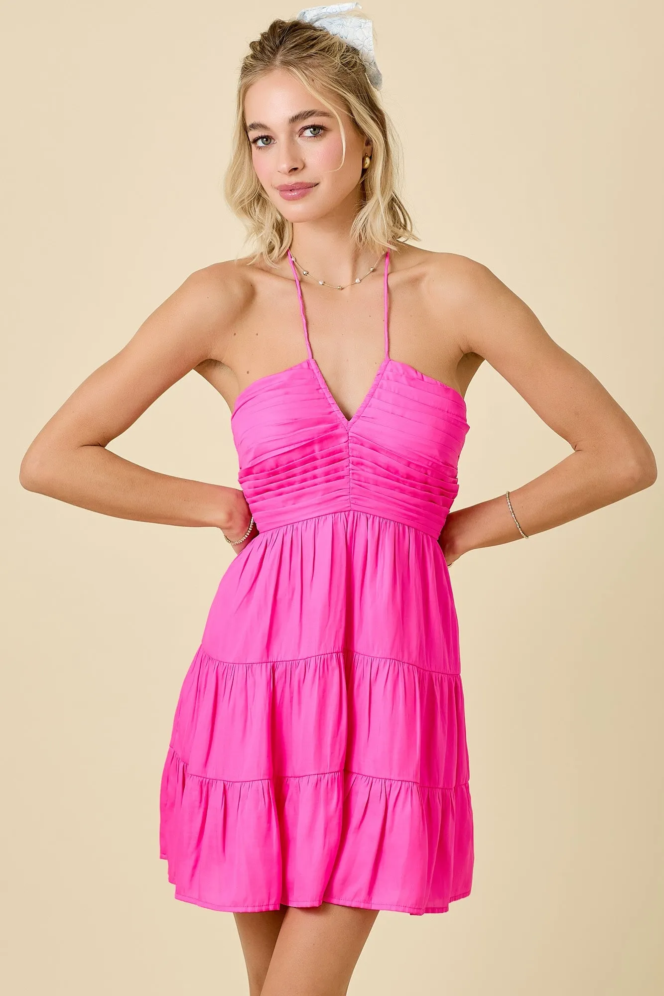 Oceanside Dress - Shocking Pink