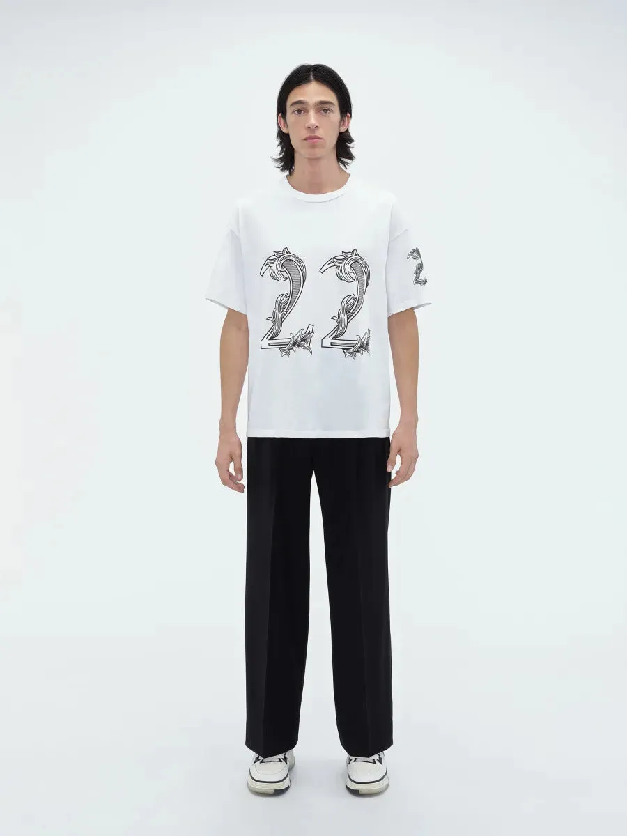 Oversized Amiri 22 Tee (White) - AMJYTE1030WHT