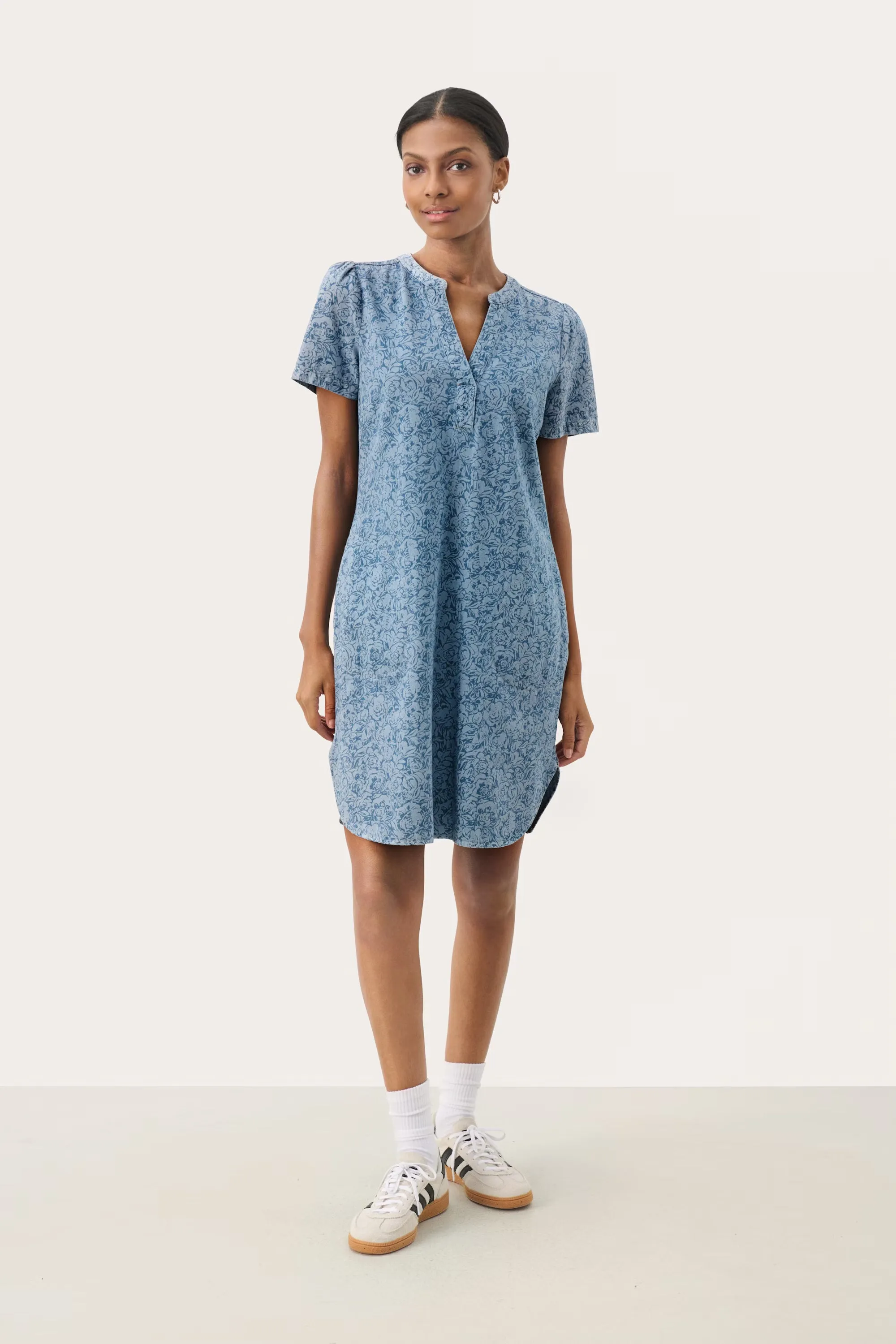 Part Two Aminase Printed Denim Dress