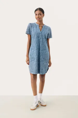 Part Two Aminase Printed Denim Dress