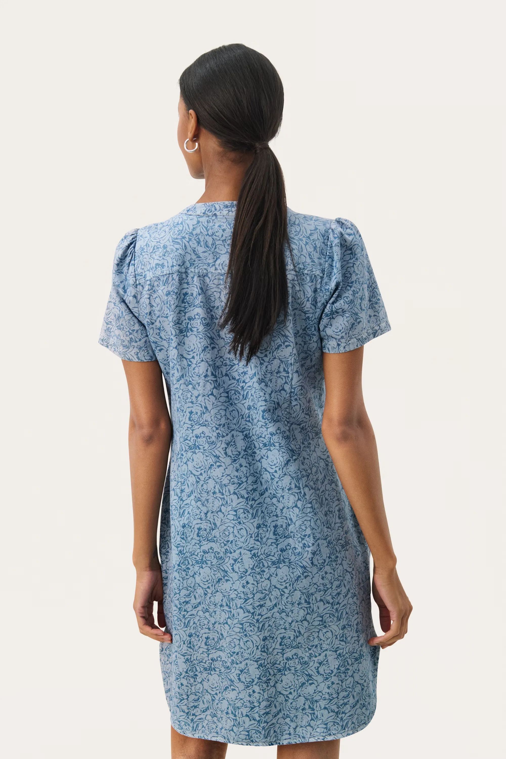 Part Two Aminase Printed Denim Dress