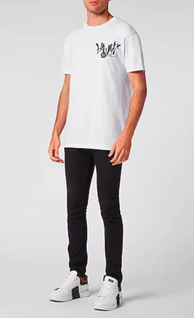 Philipp Plein Hawaii Cotton Short-Sleeve White T-Shirt
