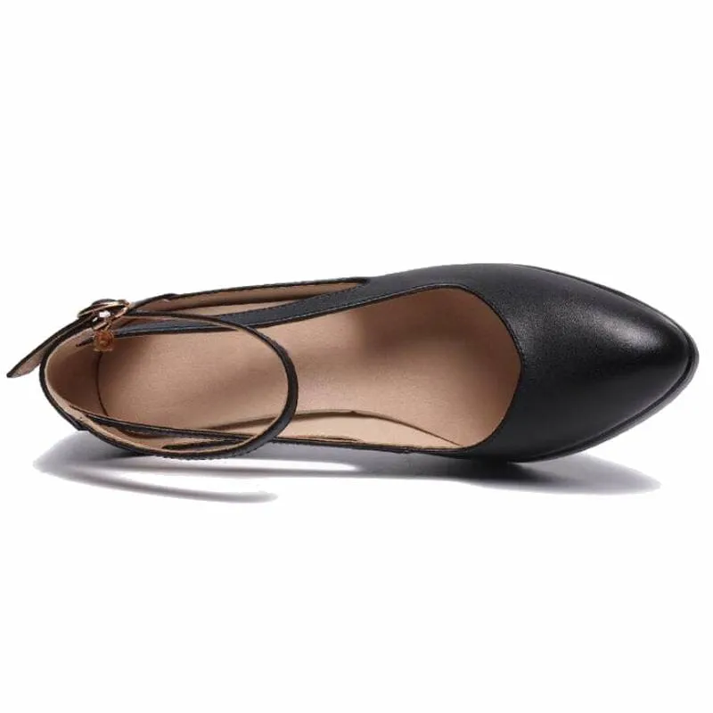 Pointed Toe Buckle Strap High Heels