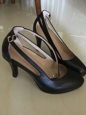 Pointed Toe Buckle Strap High Heels