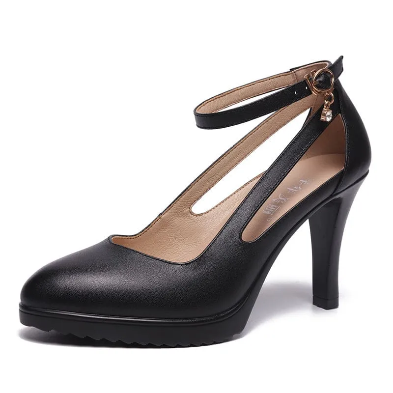 Pointed Toe Buckle Strap High Heels