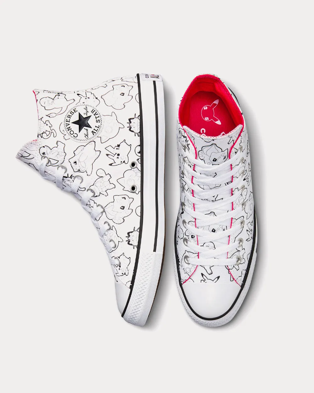 Poké Ball Chuck Taylor All Star White / Black / University Red High Top Sneakers