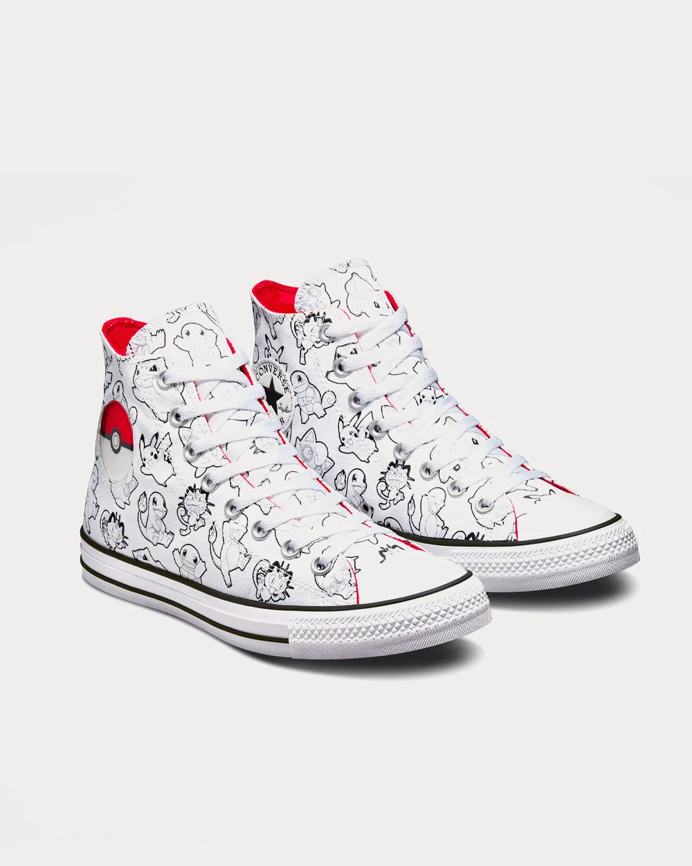 Poké Ball Chuck Taylor All Star White / Black / University Red High Top Sneakers
