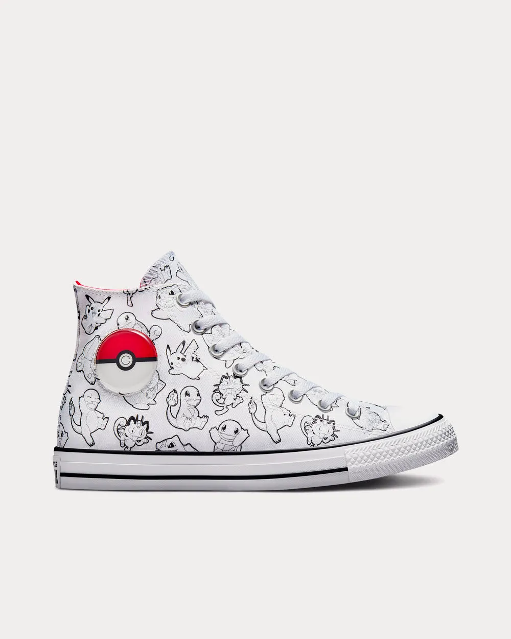 Poké Ball Chuck Taylor All Star White / Black / University Red High Top Sneakers