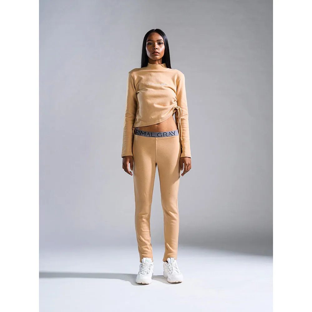 PRIMAL GRAY Beige Organic Cotton Drawstring Co-Ord Set (Set of 2)
