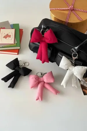 Puffy Bow Ribbon Keychain/