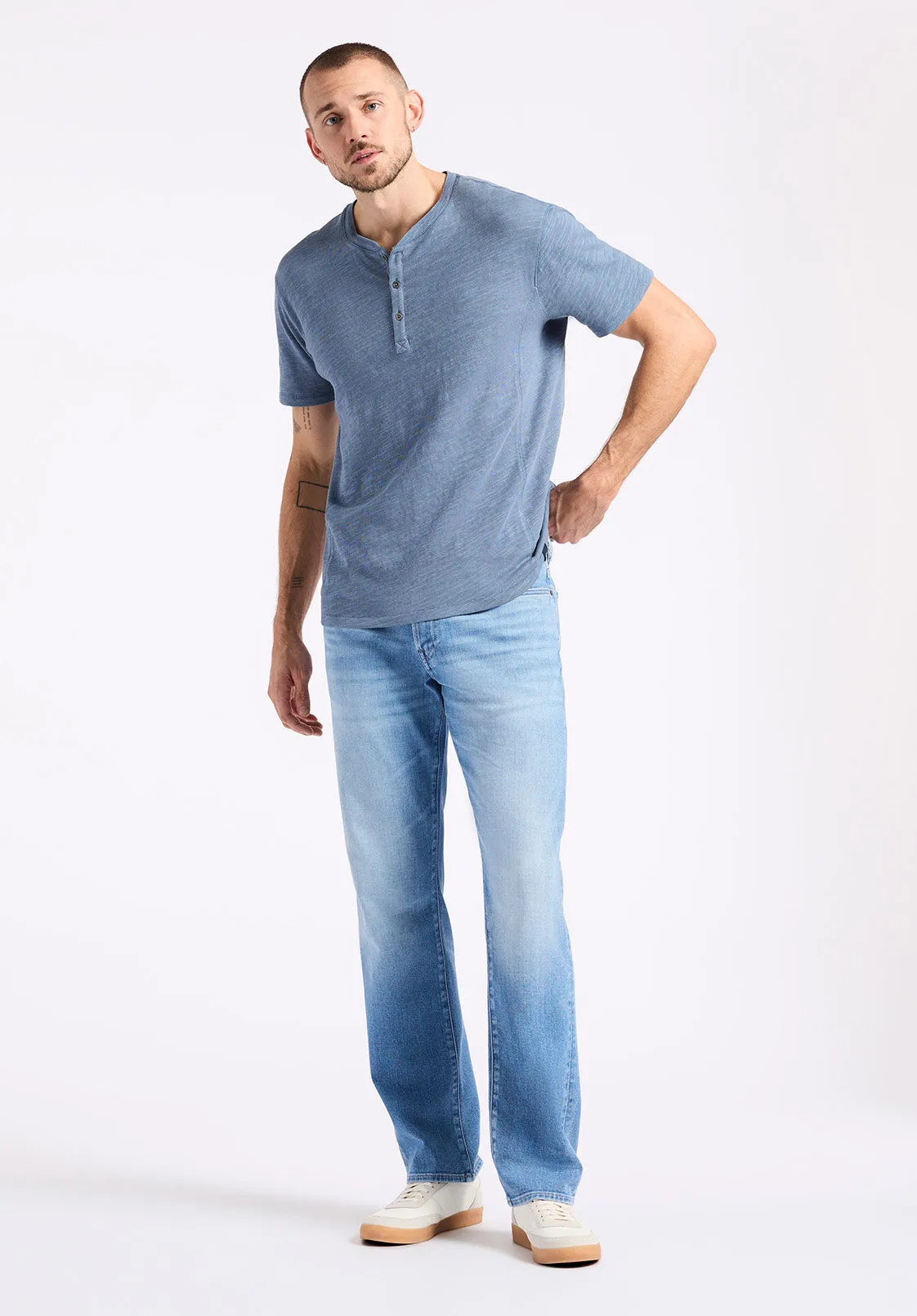Relaxed Straight Driven Men's Jeans, Vintage Blue - BM26083