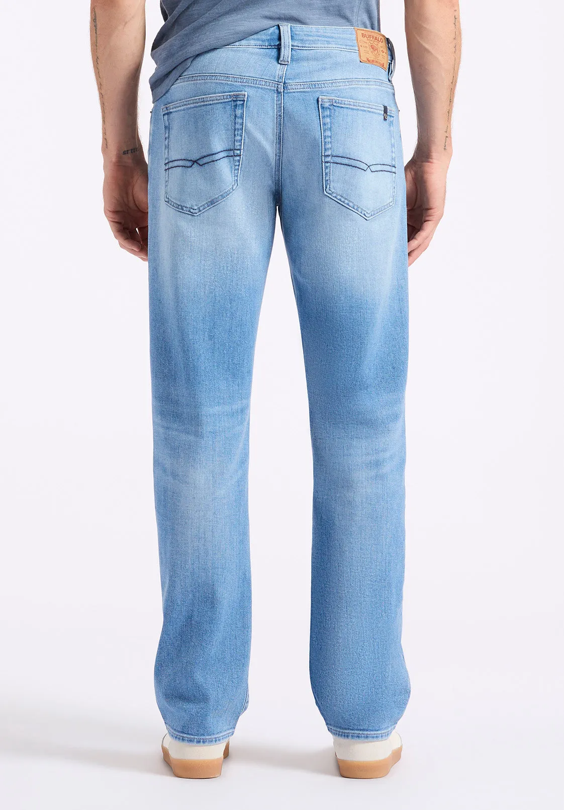 Relaxed Straight Driven Men's Jeans, Vintage Blue - BM26083