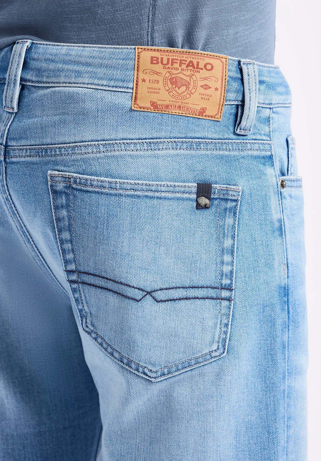 Relaxed Straight Driven Men's Jeans, Vintage Blue - BM26083