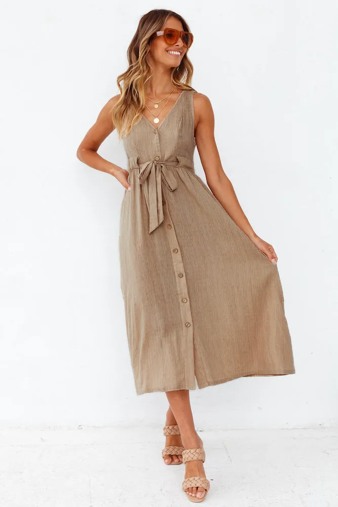 Remember Forever Midi Dress Khaki